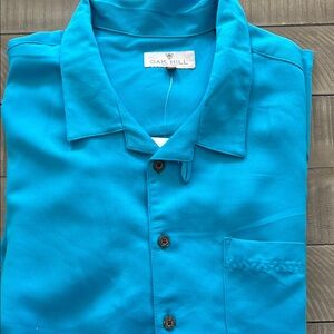 Blue Casual Button Down Shirt with Classic Collar